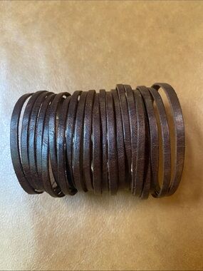 Vintage leather strappy cuff bracelet